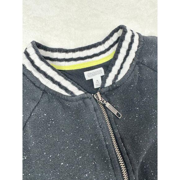 Gymboree Black Marled Fleece Bomber Jacket Boys Medium Kids Outerwear - Picture 2 of 4
